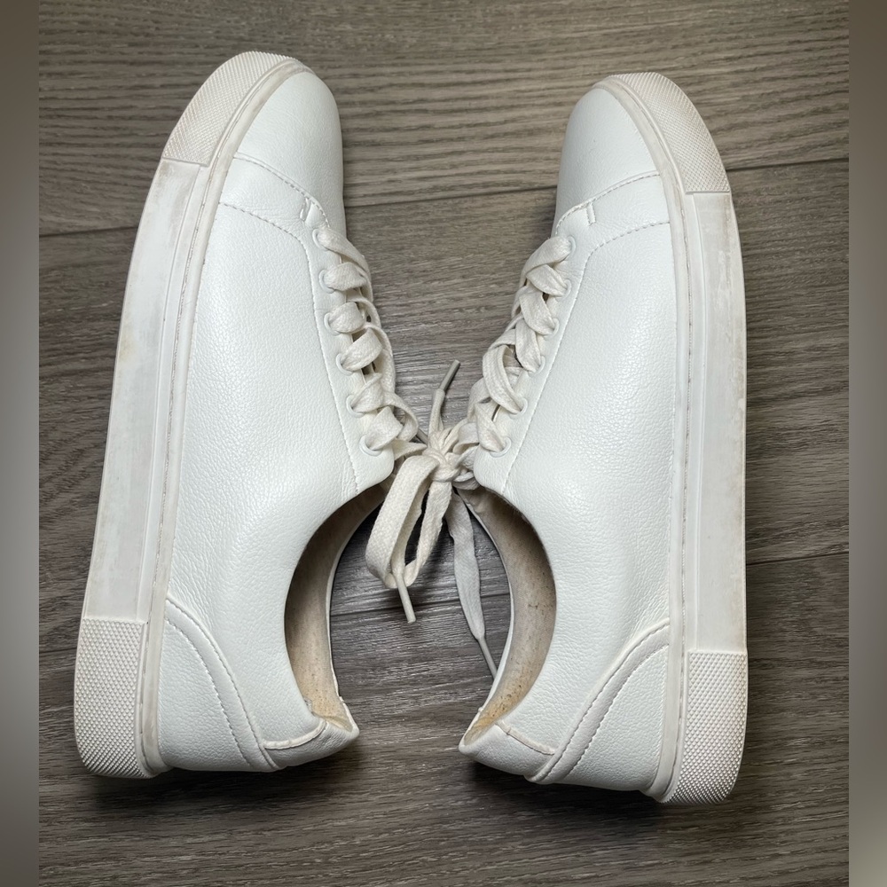 Joie White Faux Leather Sneakers Size 8.5 Women’s Casual Comfortable Everyday - Picture 7 of 12